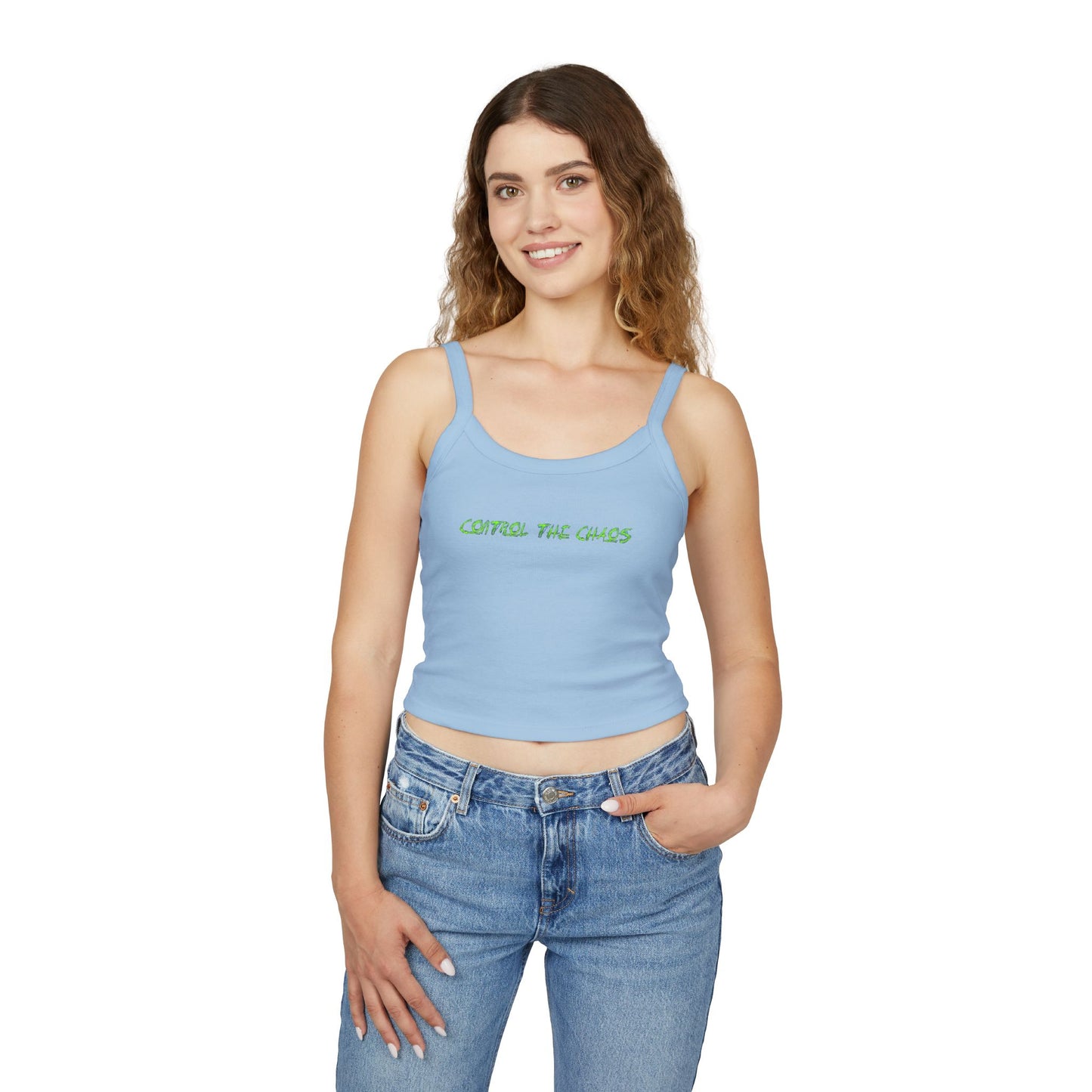Women's Spaghetti Strap Tank Top, Control the Chaos, Drift Therapy, Summer Vibes, Casual Wear, Gift for Car Enthusiasts
