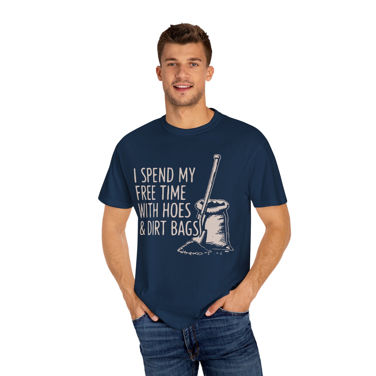 Funny Gardening T-Shirt, Unisex Tee for Garden Lovers, Gifts for Plant Moms, Farmhouse Apparel, Hoes & Dirt Bags Design