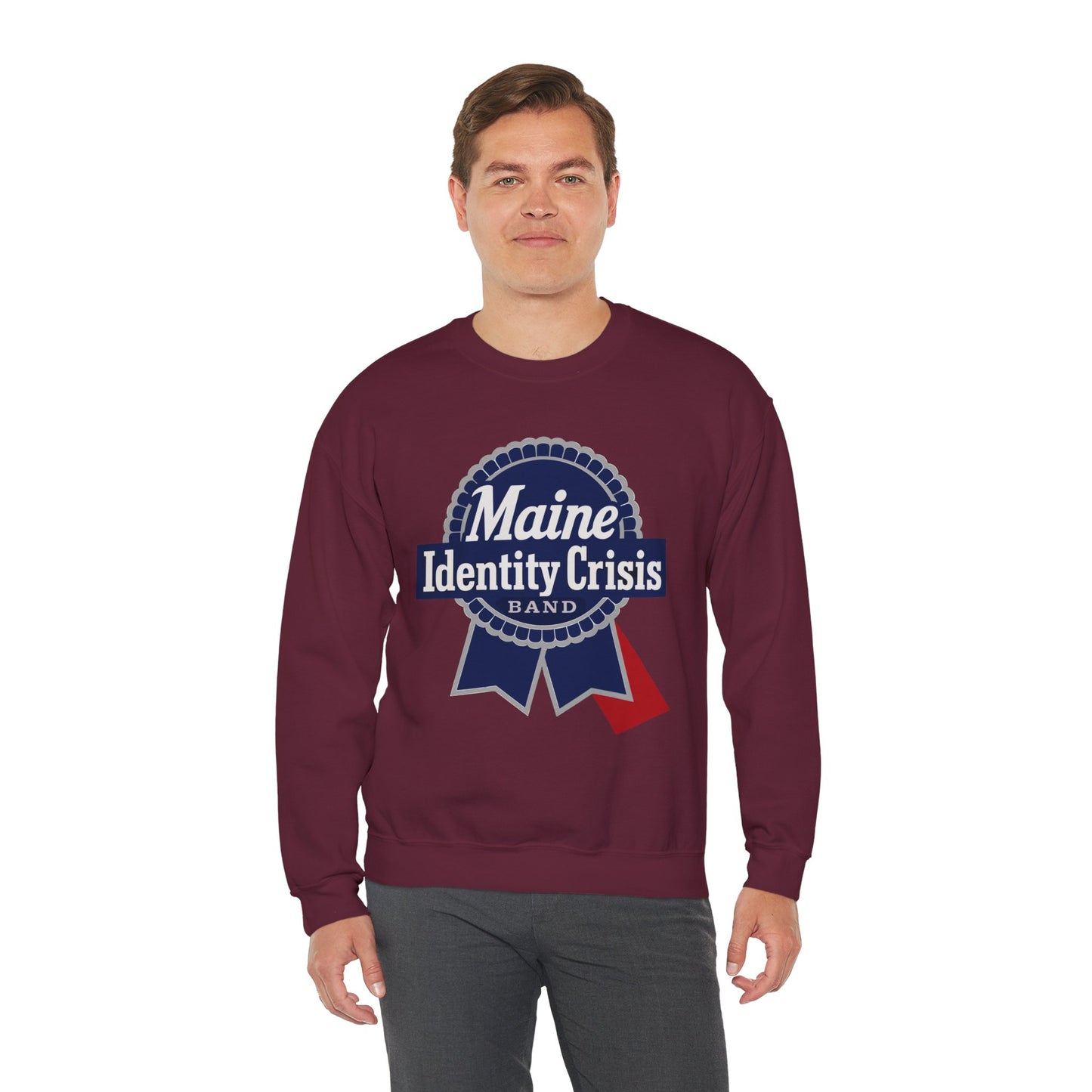 Identity Crisis Unisex Crewneck Sweatshirt Pabst Blue Ribbon Edition