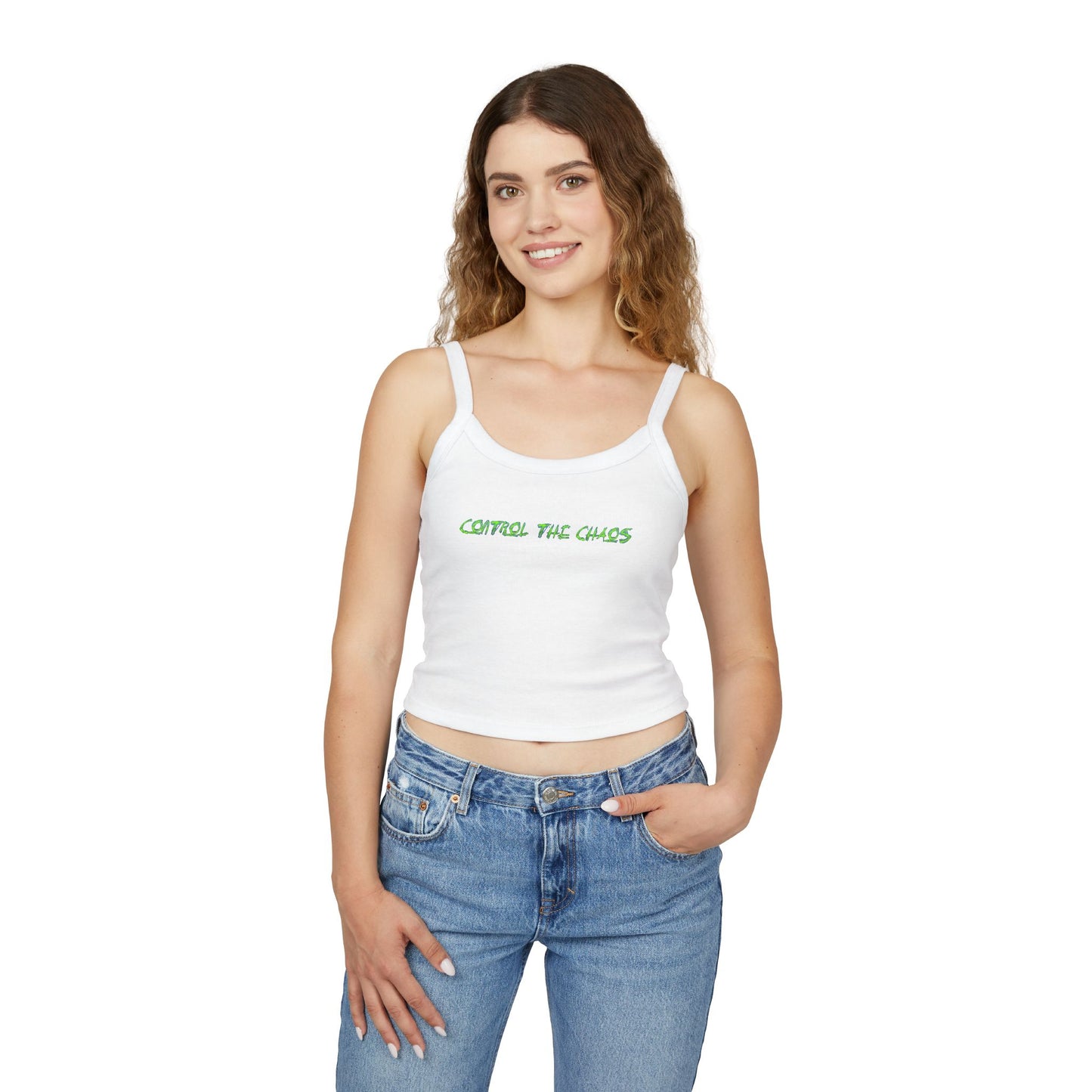 Women's Spaghetti Strap Tank Top, Control the Chaos, Drift Therapy, Summer Vibes, Casual Wear, Gift for Car Enthusiasts