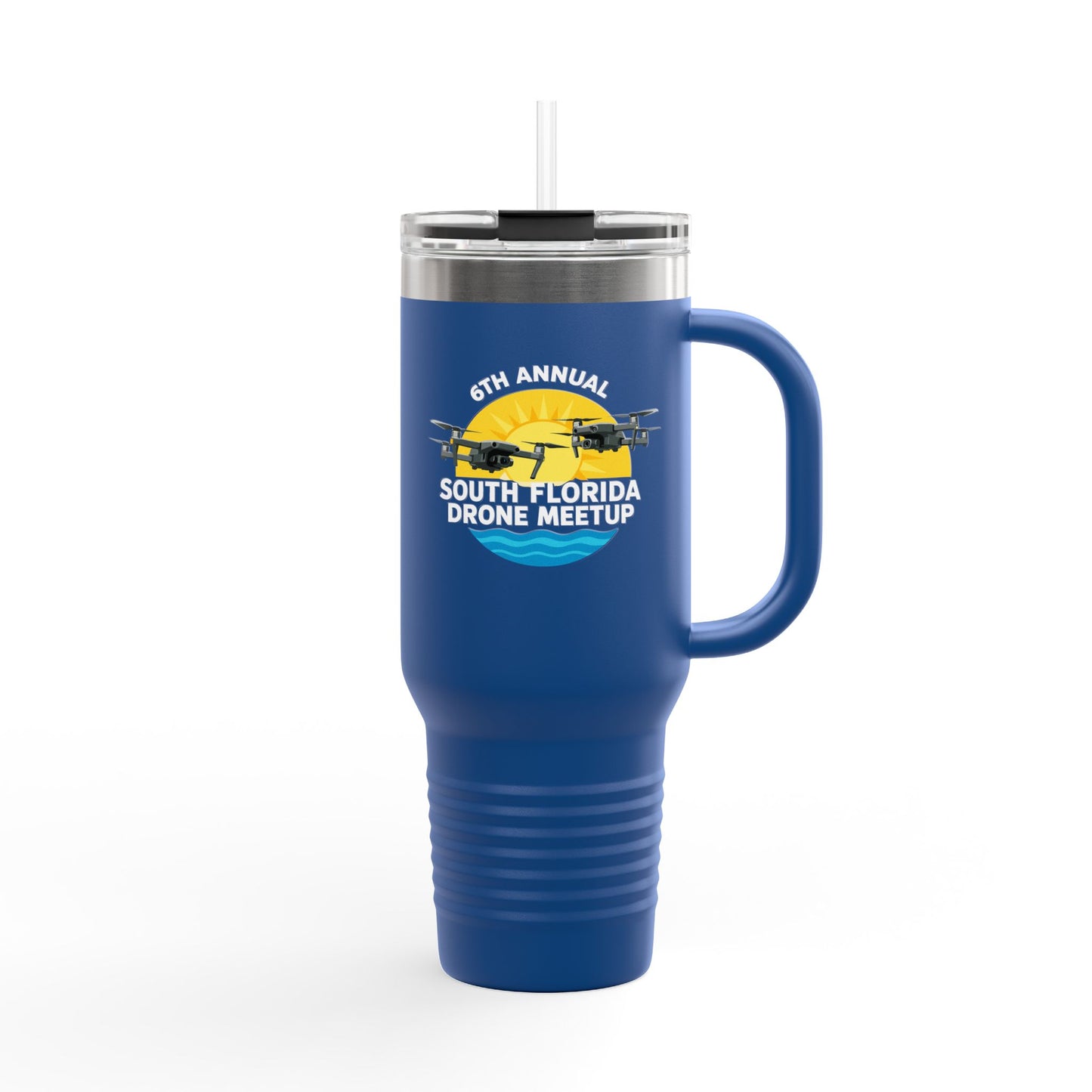 6th Annual South Florida Drone Meetup Insulated Travel Mug, Dark Colored, 40oz