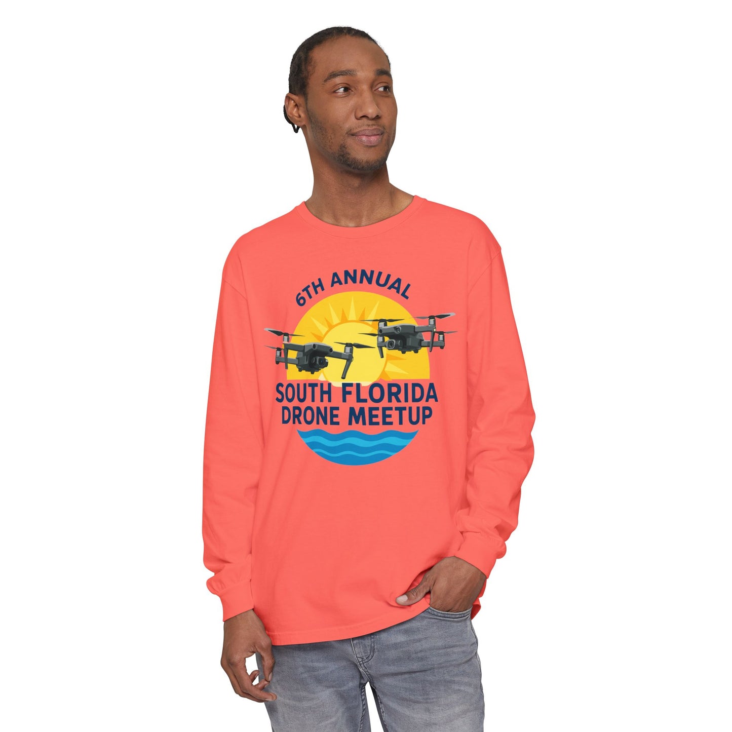 6th Annual South Florida Drone Meetup Unisex Garment-dyed Long Sleeve T-Shirt