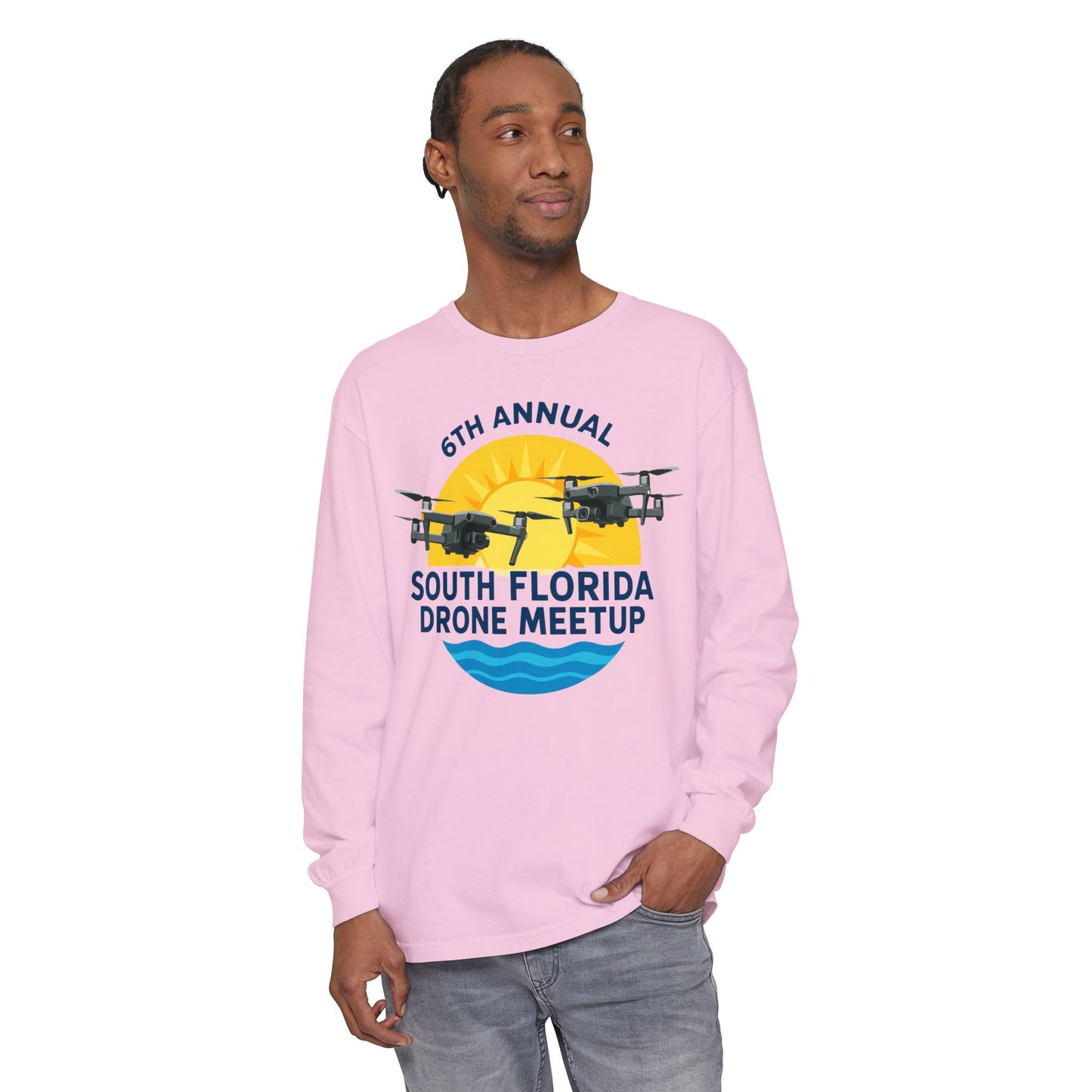 6th Annual South Florida Drone Meetup Unisex Garment-dyed Long Sleeve T-Shirt