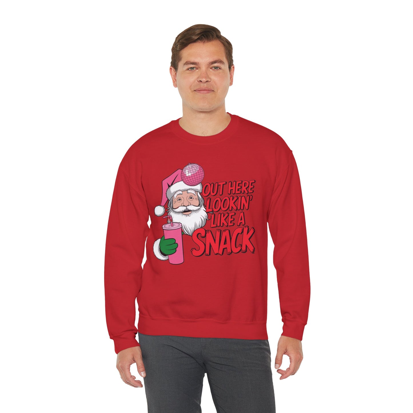 Festive Santa Christmas Sweatshirt - "Out Here Lookin' Like a Snack"