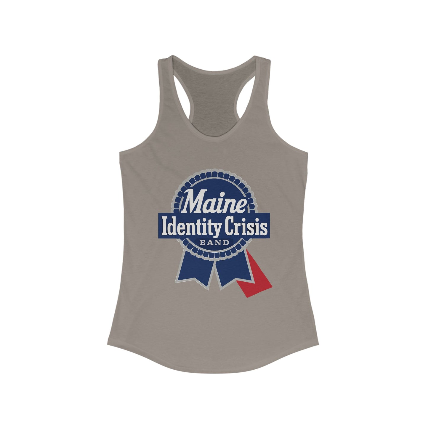 Identity Crisis Women's Racerback Tank Pabst Blue Ribbon Edition