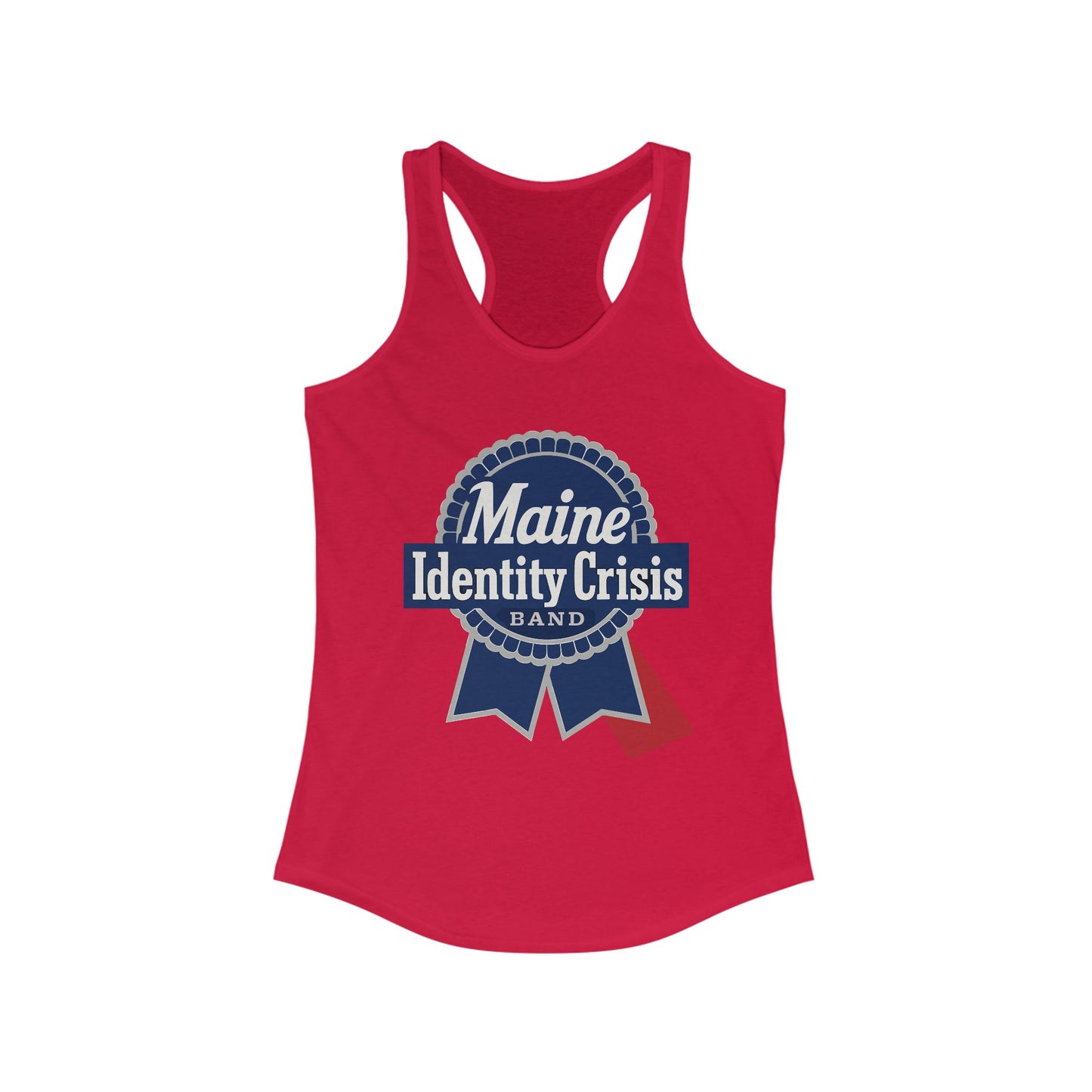 Identity Crisis Women's Racerback Tank Pabst Blue Ribbon Edition