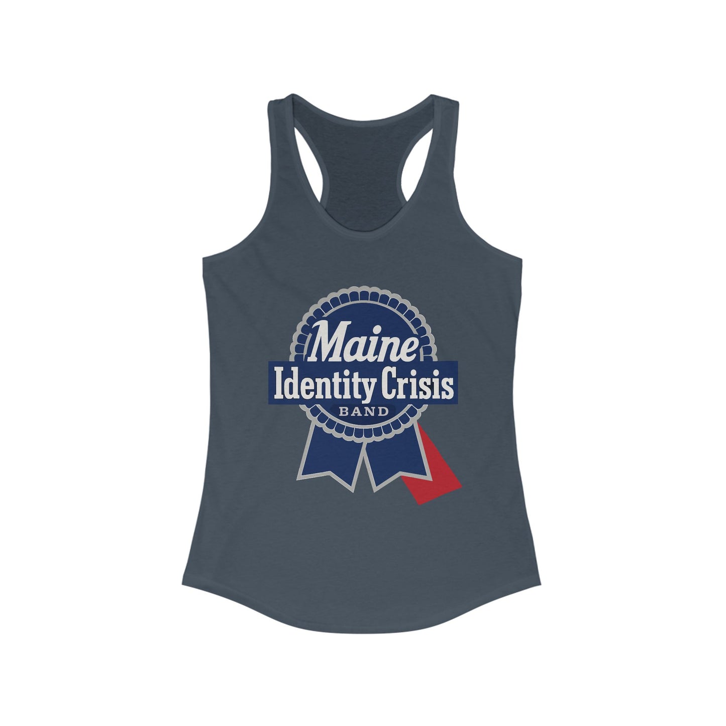 Identity Crisis Women's Racerback Tank Pabst Blue Ribbon Edition