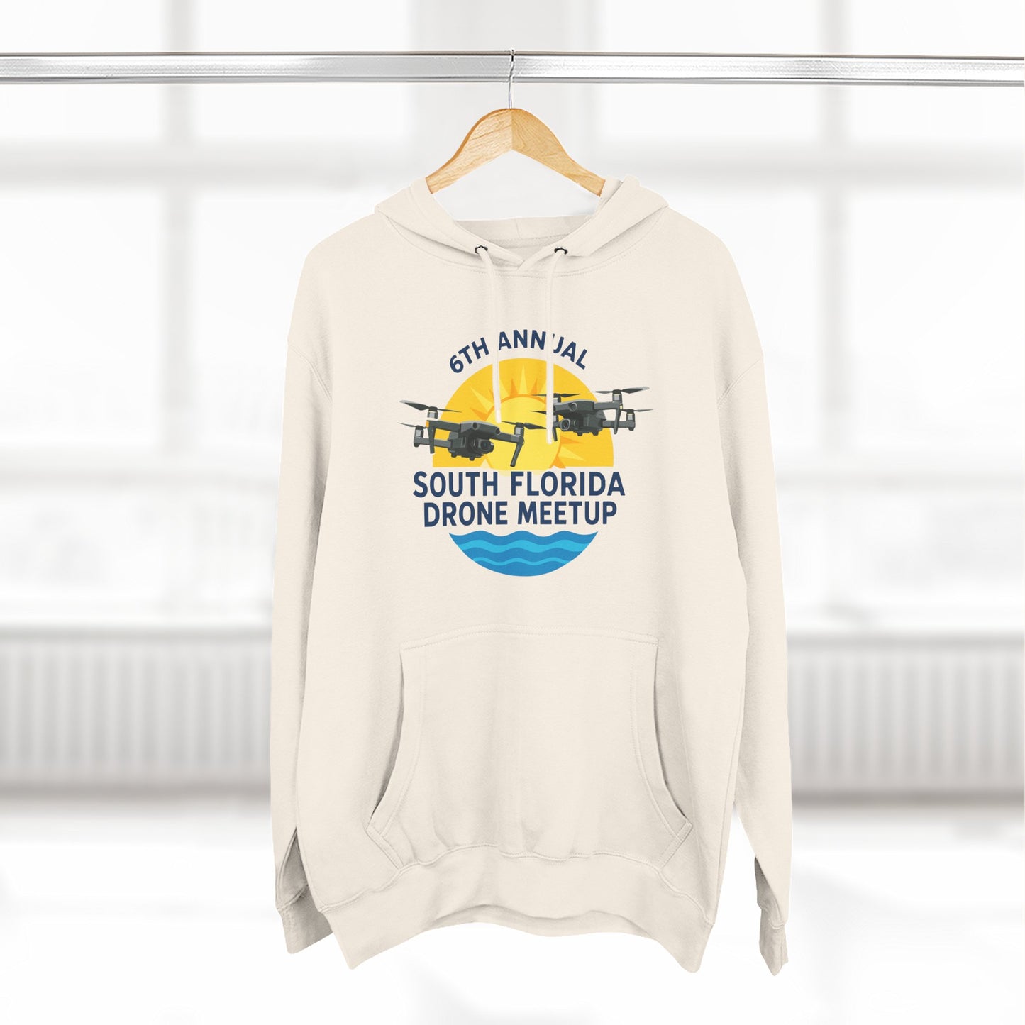 6th Annual South Florida Drone Meetup Hoodie - Light Colors Cozy Fleece