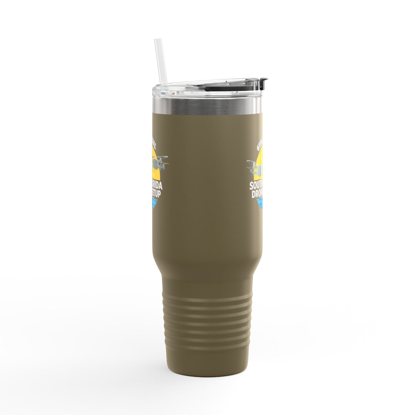 6th Annual South Florida Drone Meetup Insulated Travel Mug, Dark Colored, 40oz