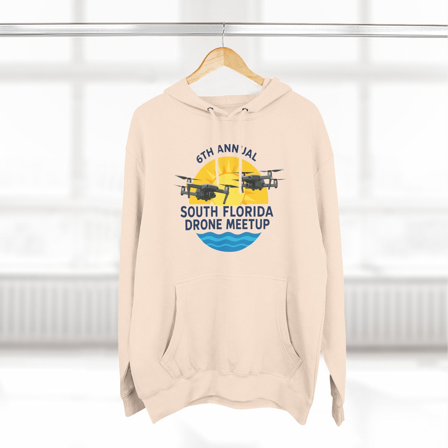 6th Annual South Florida Drone Meetup Hoodie - Light Colors Cozy Fleece