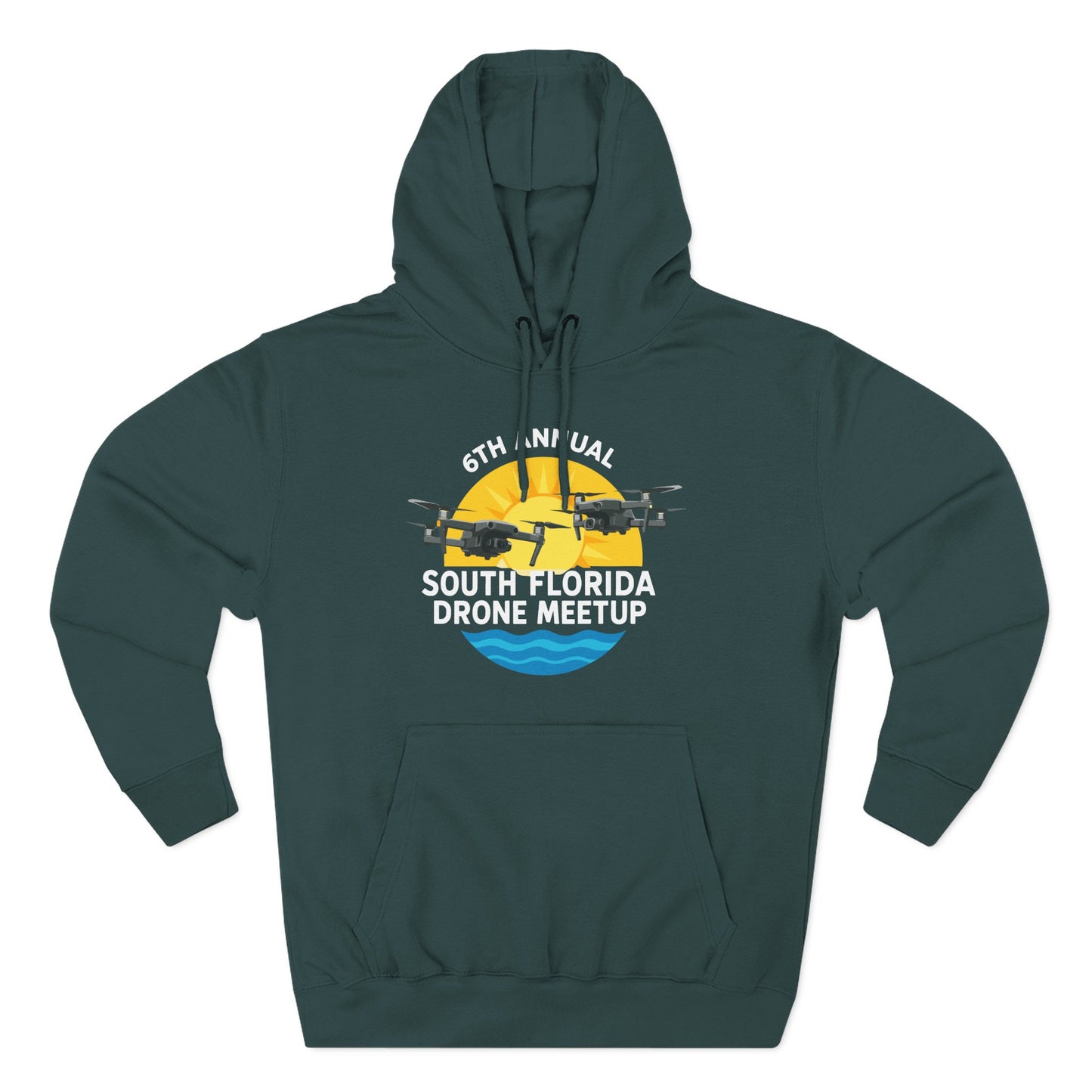 6th Annual South Florida Drone Meetup Hoodie - Dark Colors Cozy Fleece