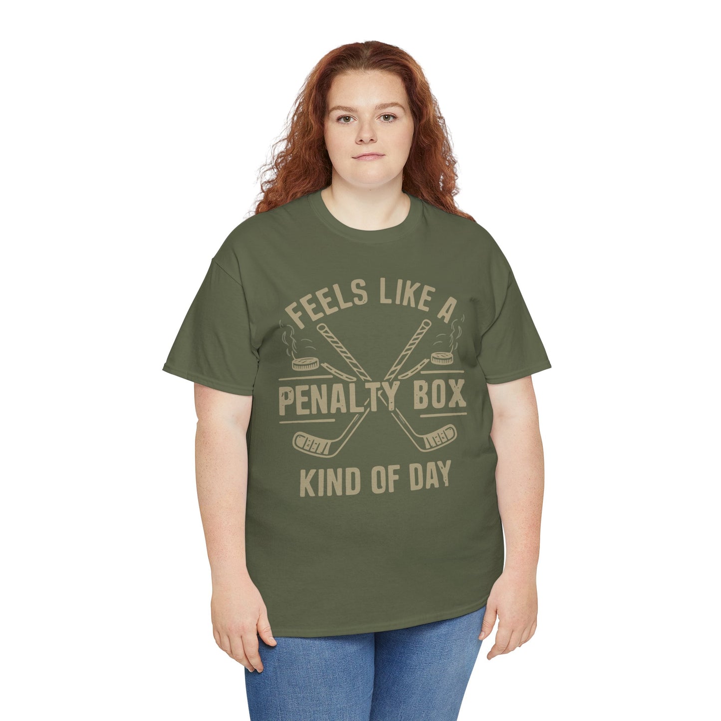 Penalty Box Unisex Heavy Cotton Tee, Funny T-Shirt, Hockey Fan Gift, Sports Apparel, Casual Wear, Game Day Clothing