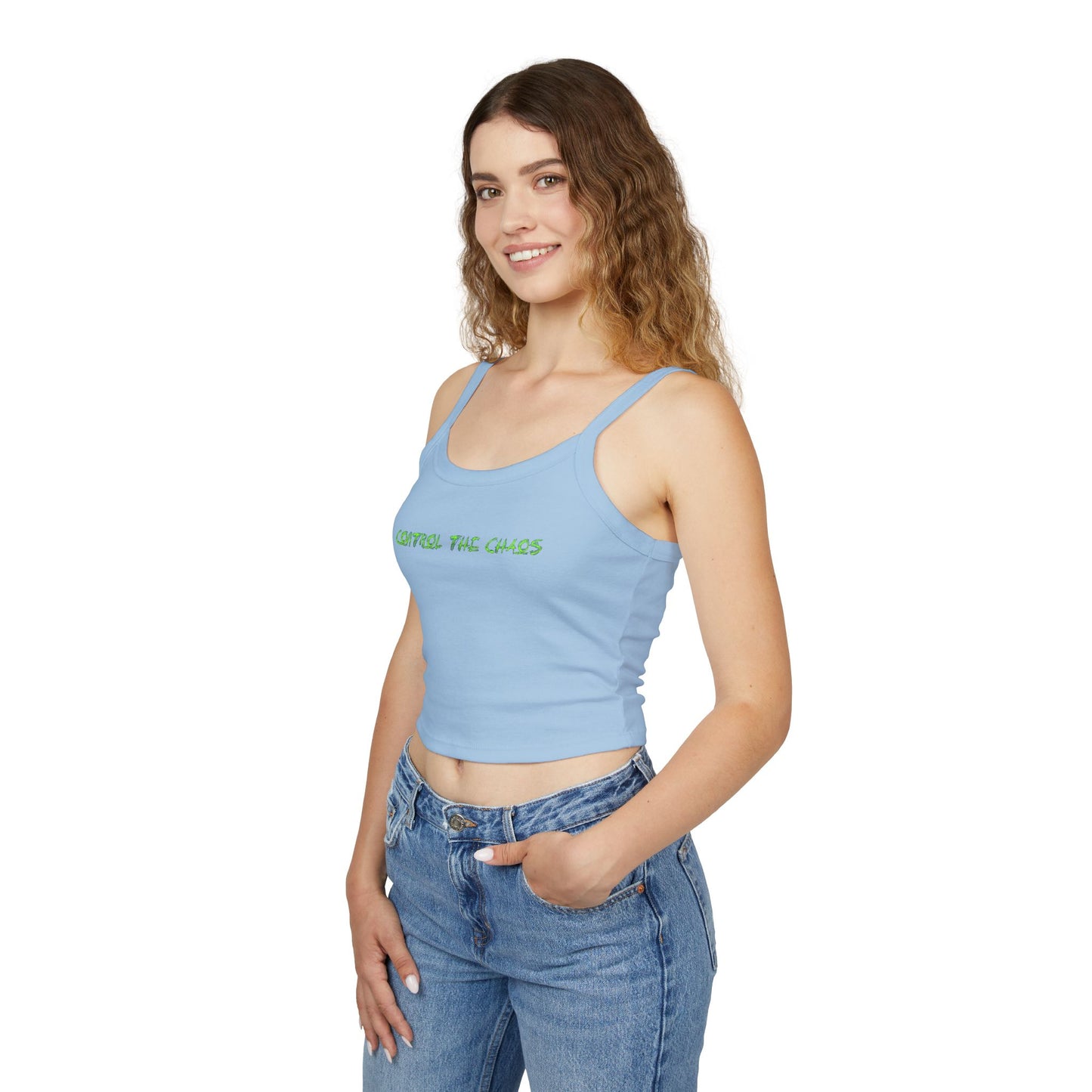 Women's Spaghetti Strap Tank Top, Control the Chaos, Drift Therapy, Summer Vibes, Casual Wear, Gift for Car Enthusiasts