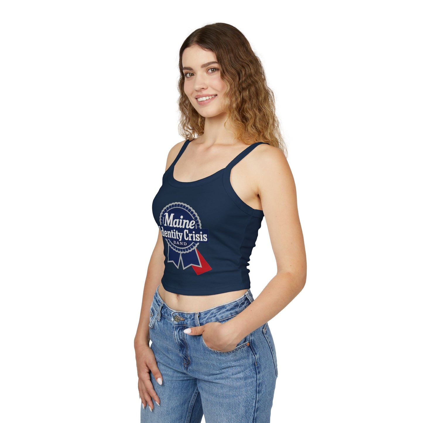Identity Crisis Women's Spaghetti Strap Tank Top Pabst Blue Ribbon Edition