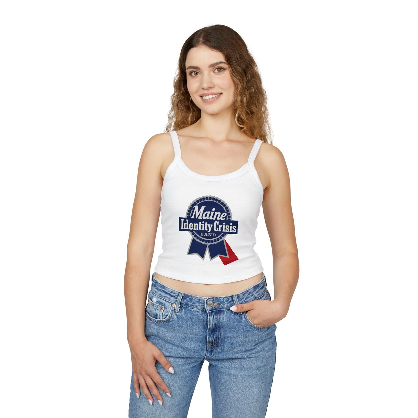 Identity Crisis Women's Spaghetti Strap Tank Top Pabst Blue Ribbon Edition