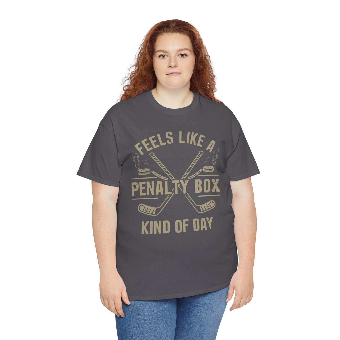 Penalty Box Unisex Heavy Cotton Tee, Funny T-Shirt, Hockey Fan Gift, Sports Apparel, Casual Wear, Game Day Clothing
