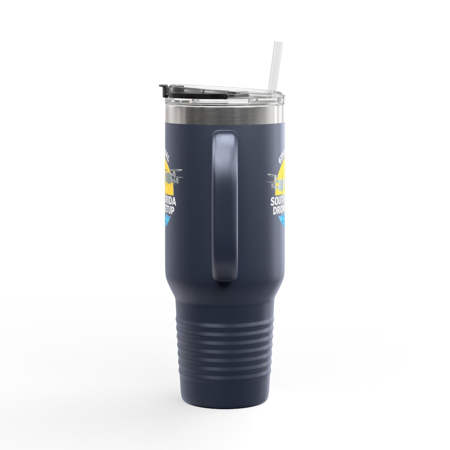 6th Annual South Florida Drone Meetup Insulated Travel Mug, Dark Colored, 40oz