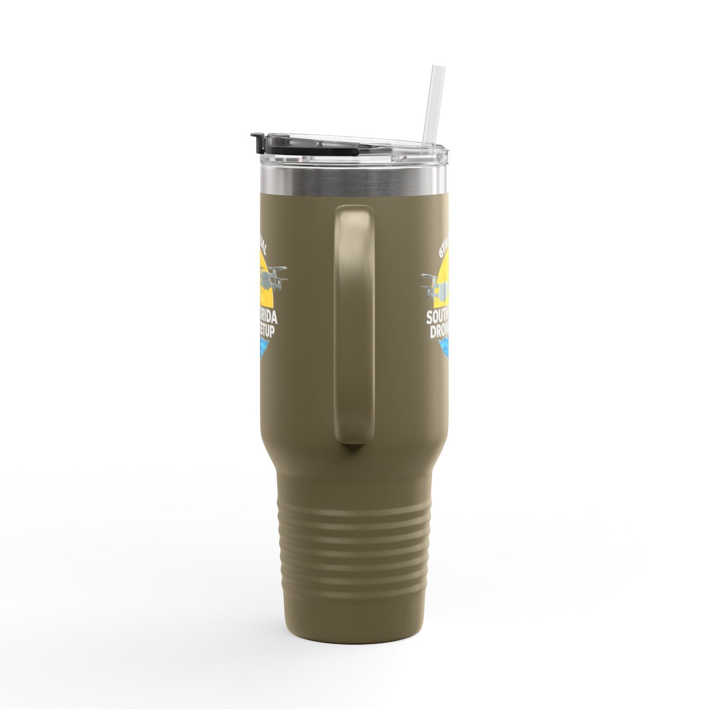 6th Annual South Florida Drone Meetup Insulated Travel Mug, Dark Colored, 40oz
