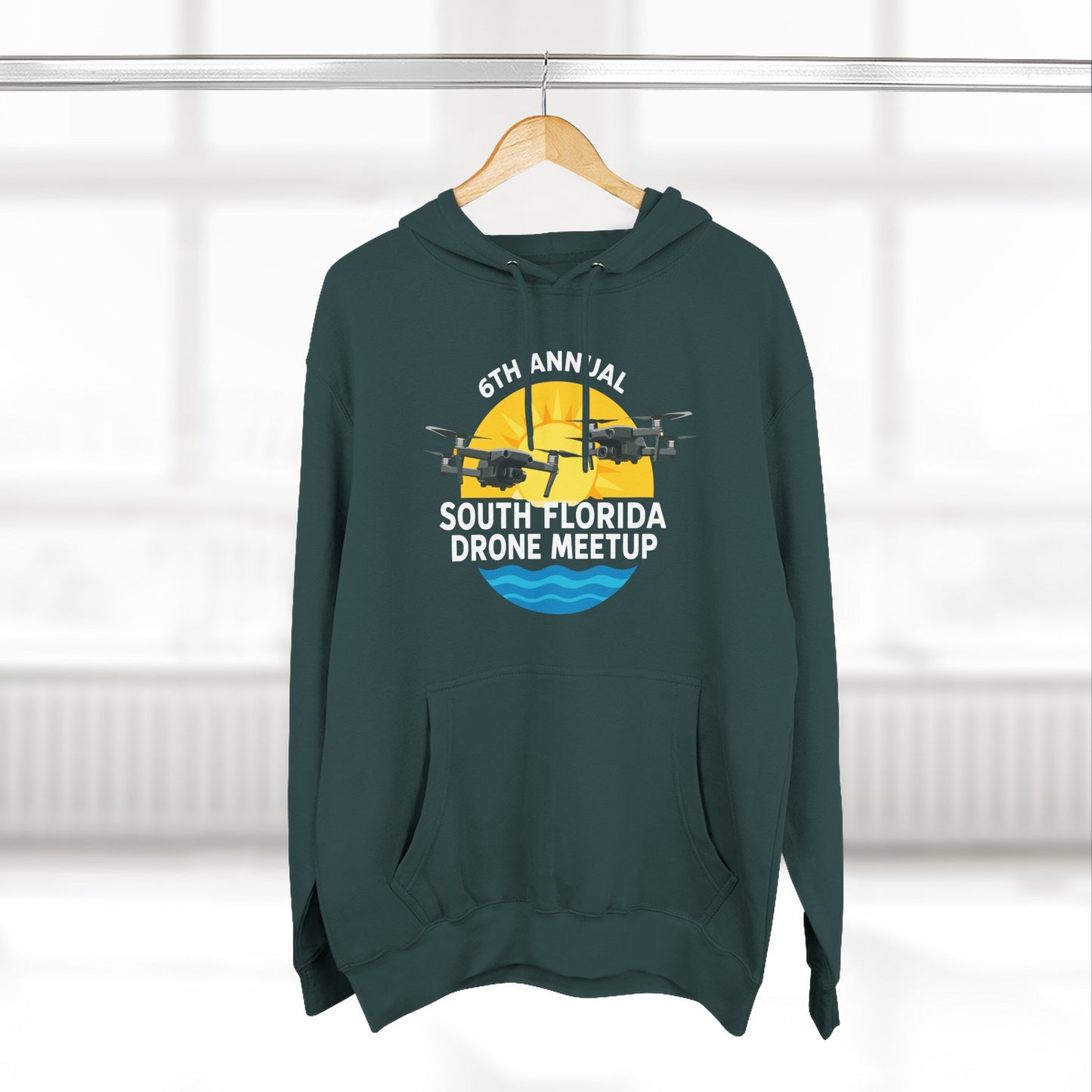 6th Annual South Florida Drone Meetup Hoodie - Dark Colors Cozy Fleece