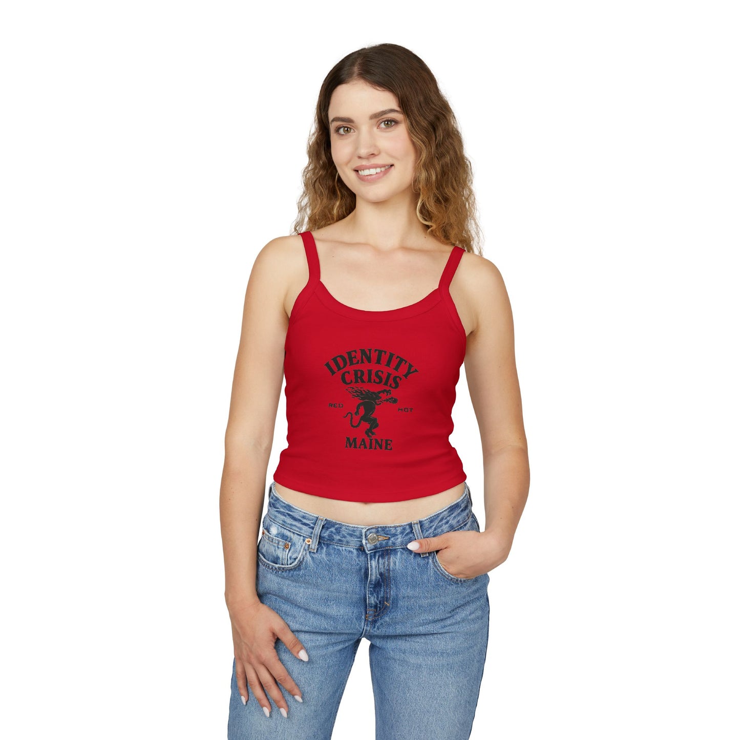 Identity Crisis Women's Spaghetti Strap Tank Top Fireball Edition