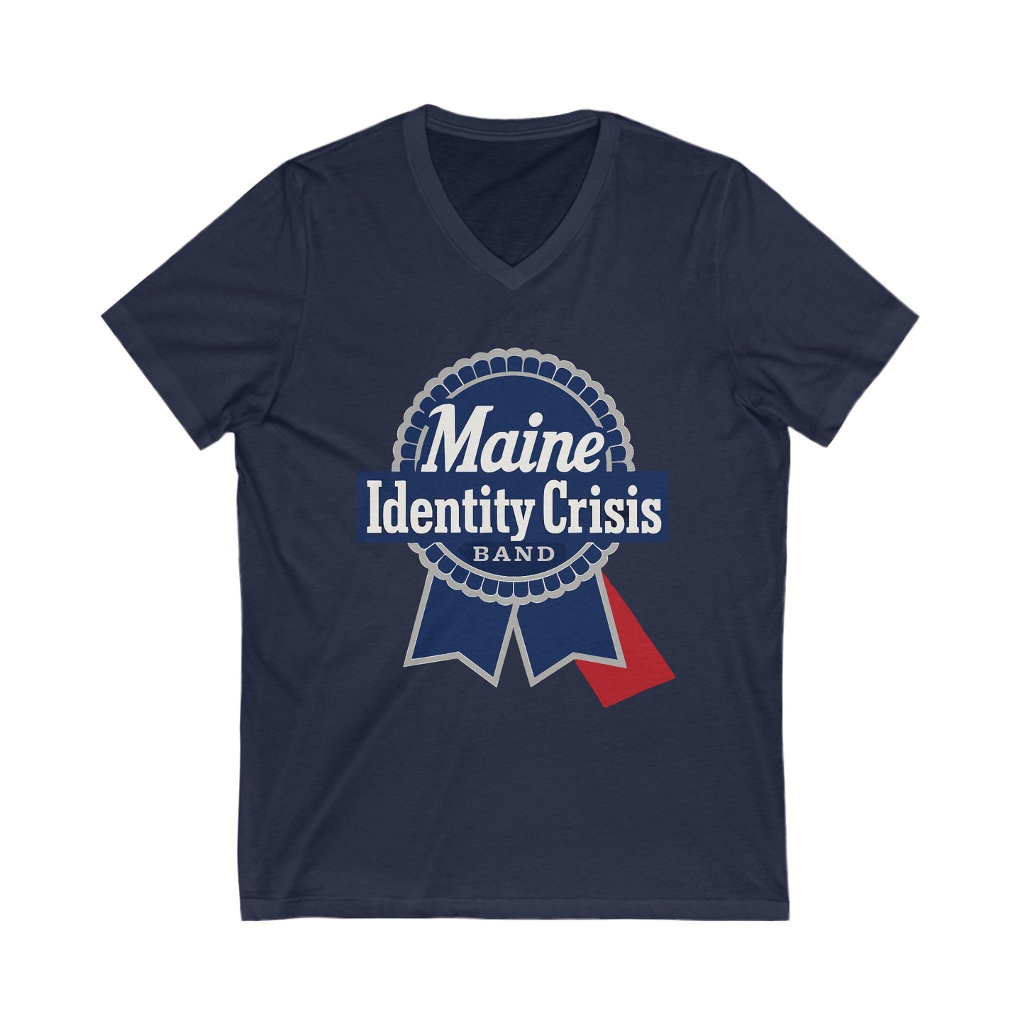 Identity Crisis Unisex V-Neck Tee Pabst Blue Ribbon Edition