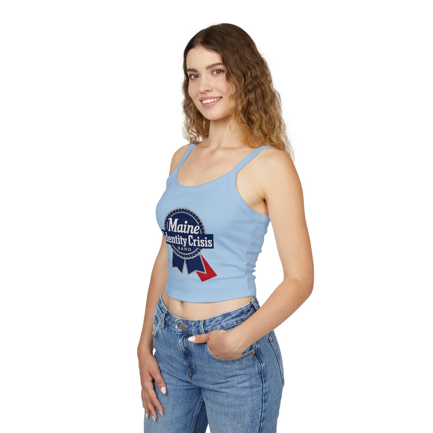 Identity Crisis Women's Spaghetti Strap Tank Top Pabst Blue Ribbon Edition