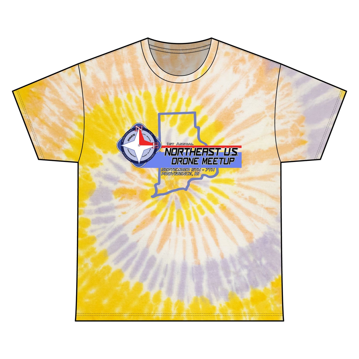 Inaugural Northeast Drone Meetup Unisex Tie Dye Cotton Tee