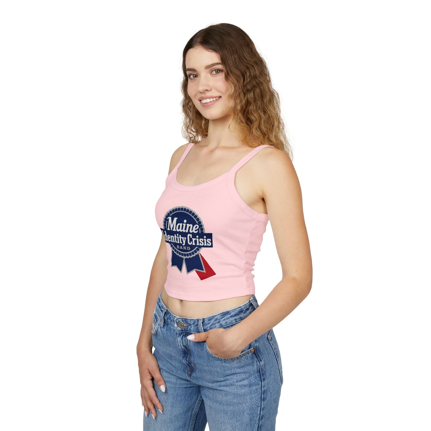Identity Crisis Women's Spaghetti Strap Tank Top Pabst Blue Ribbon Edition