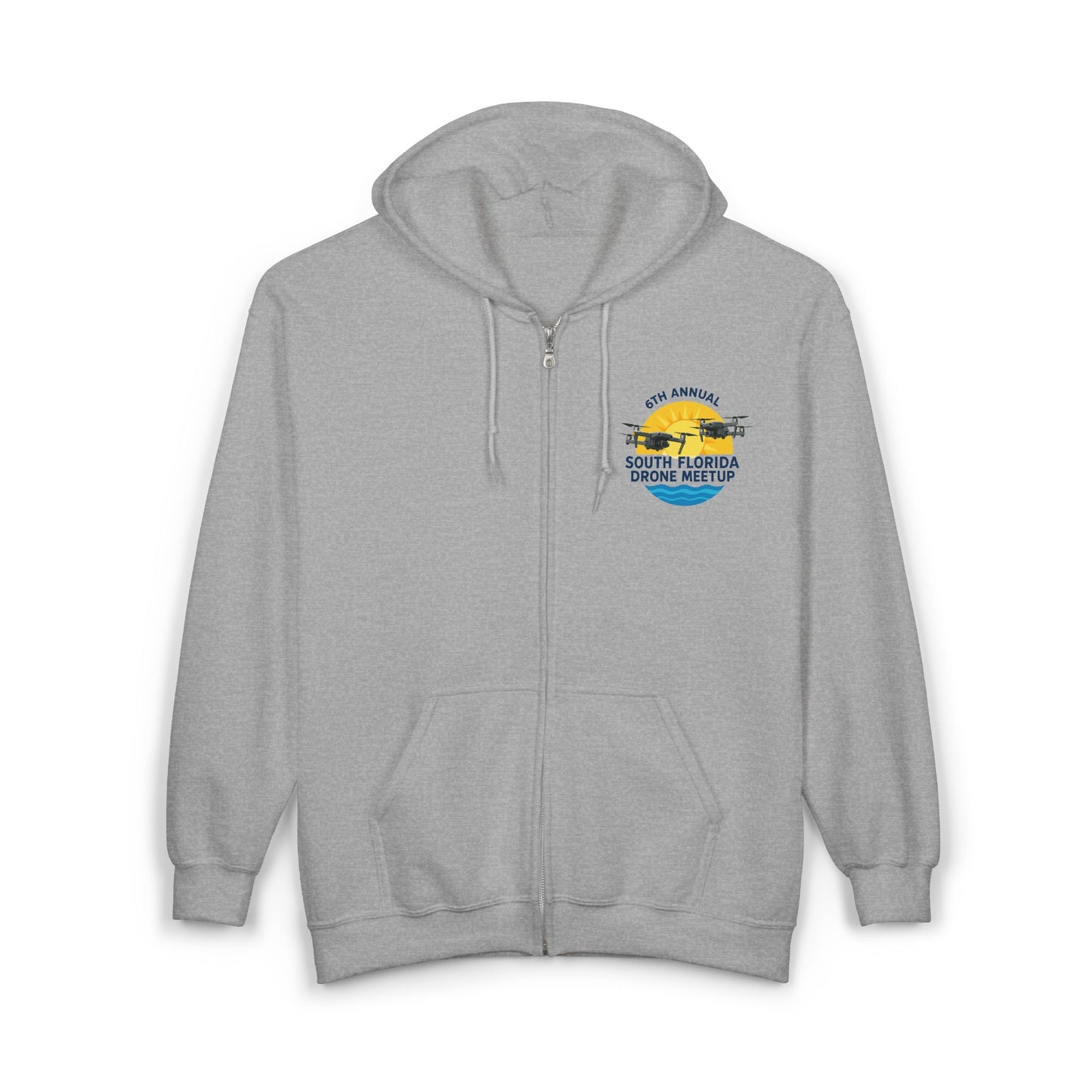 6th Annual South Florida Drone Meetup Unisex Heavy Blend Full Zip Hooded Sweatshirt