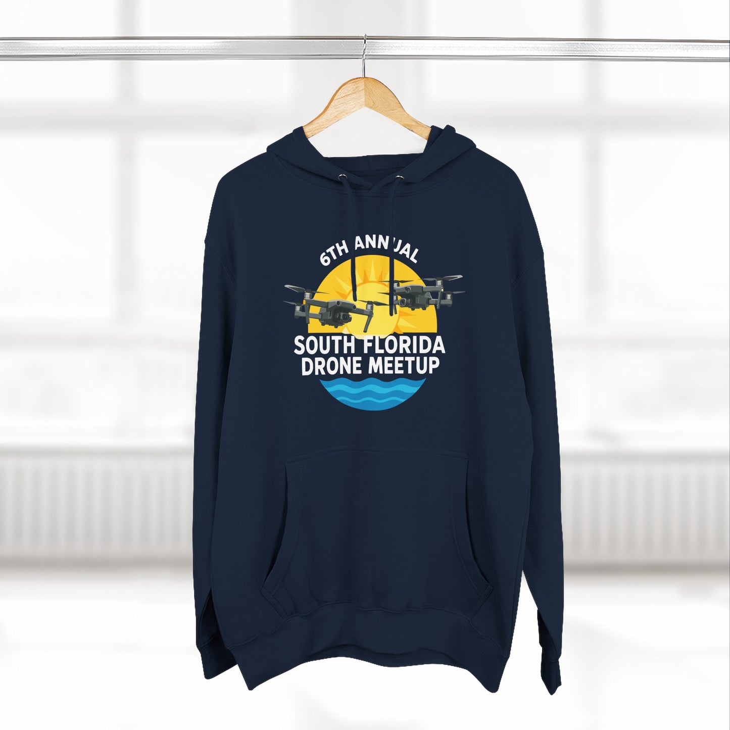 6th Annual South Florida Drone Meetup Hoodie - Dark Colors Cozy Fleece