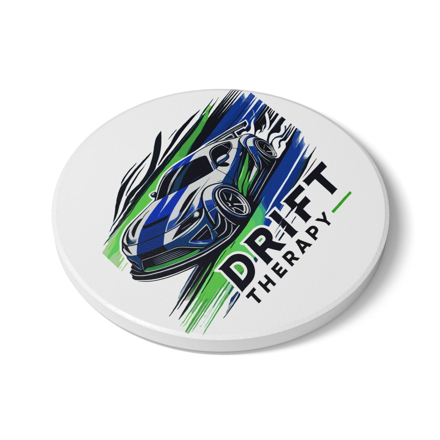 Drift Therapy Ceramic Coaster - Perfect for Auto Enthusiasts, Car Lovers, Man Cave Decor, Unique Gift Idea, Father's Day Present