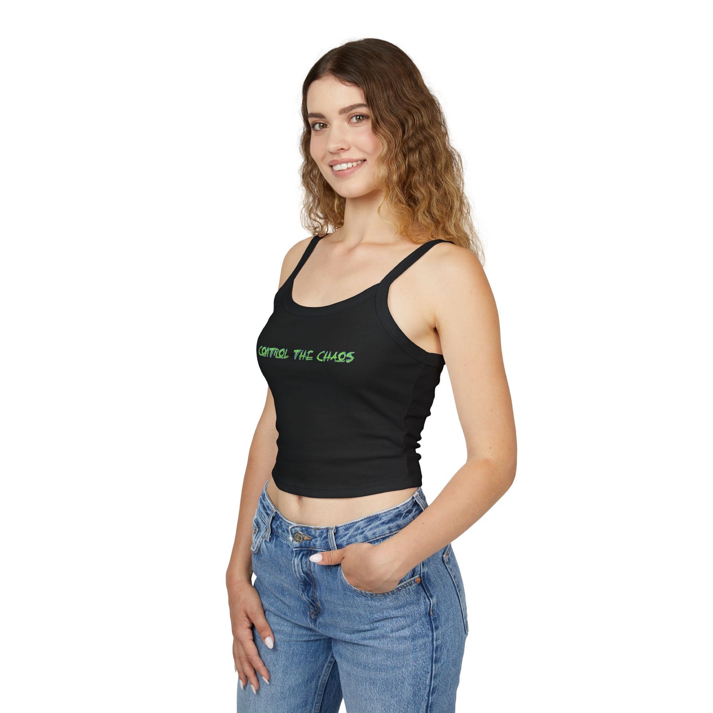Women's Spaghetti Strap Tank Top, Control the Chaos, Drift Therapy, Summer Vibes, Casual Wear, Gift for Car Enthusiasts