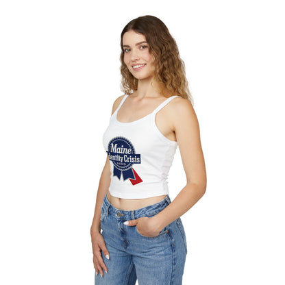 Identity Crisis Women's Spaghetti Strap Tank Top Pabst Blue Ribbon Edition