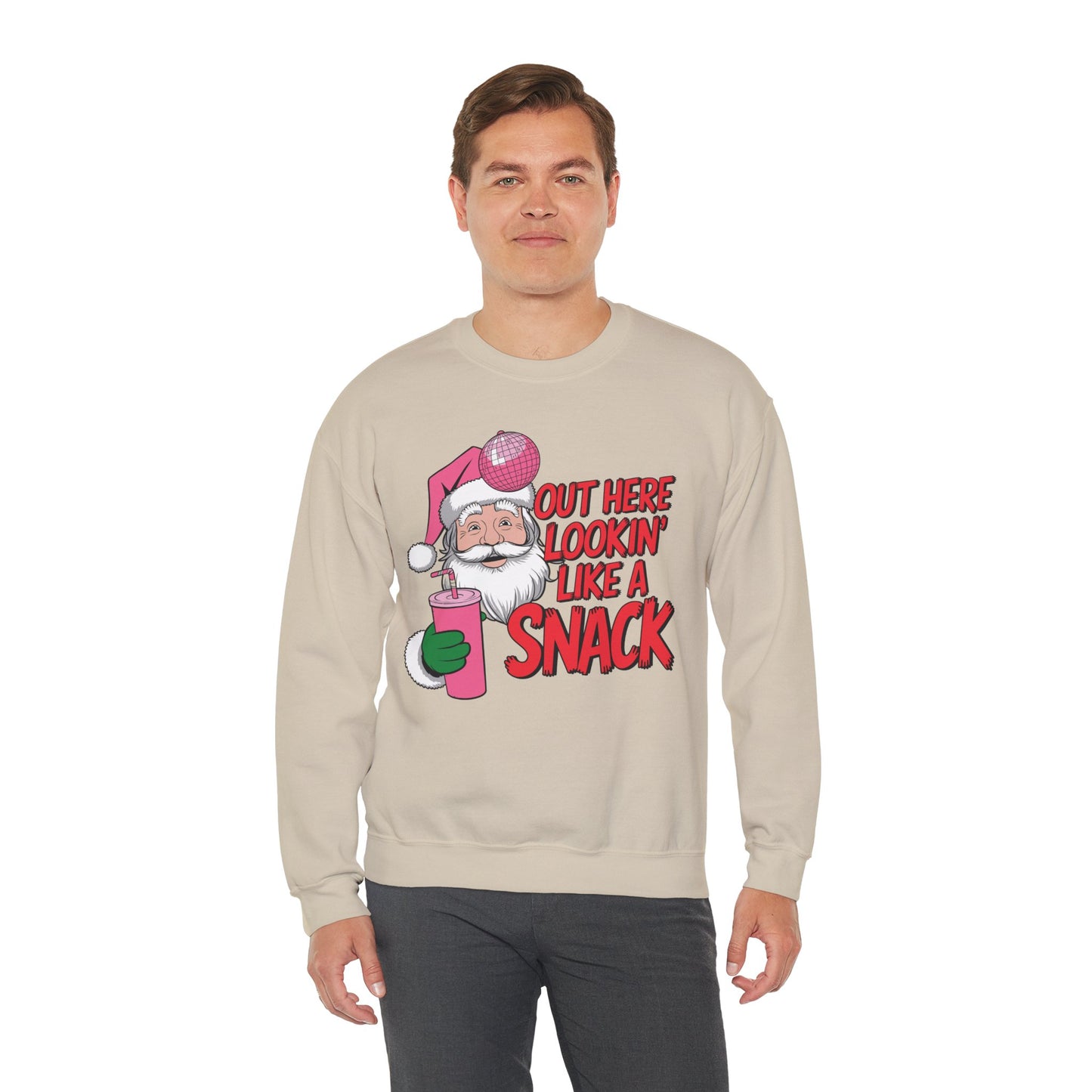 Festive Santa Christmas Sweatshirt - "Out Here Lookin' Like a Snack"