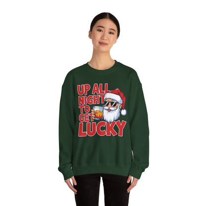 Up All Night to Get Lucky Santa Christmas Sweatshirt
