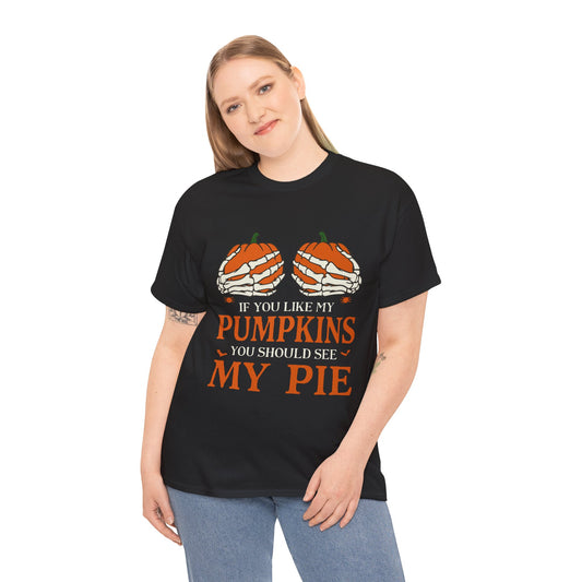 Funny Pumpkin Pie Tee, Halloween Shirt, Fall Fashion, Unisex Graphic Tee, Gift for Thanksgiving, Autumn Apparel