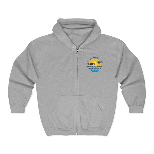 6th Annual South Florida Drone Meetup Unisex Heavy Blend Full Zip Hooded Sweatshirt