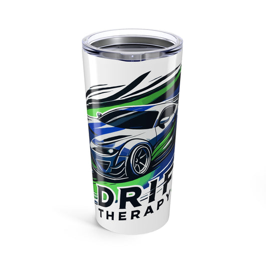 Drift Therapy Tumbler 20oz – Perfect for Car Enthusiasts, Gifts for Him, Race Day, Motivational Travel Mug, Auto Lover's Drinkware