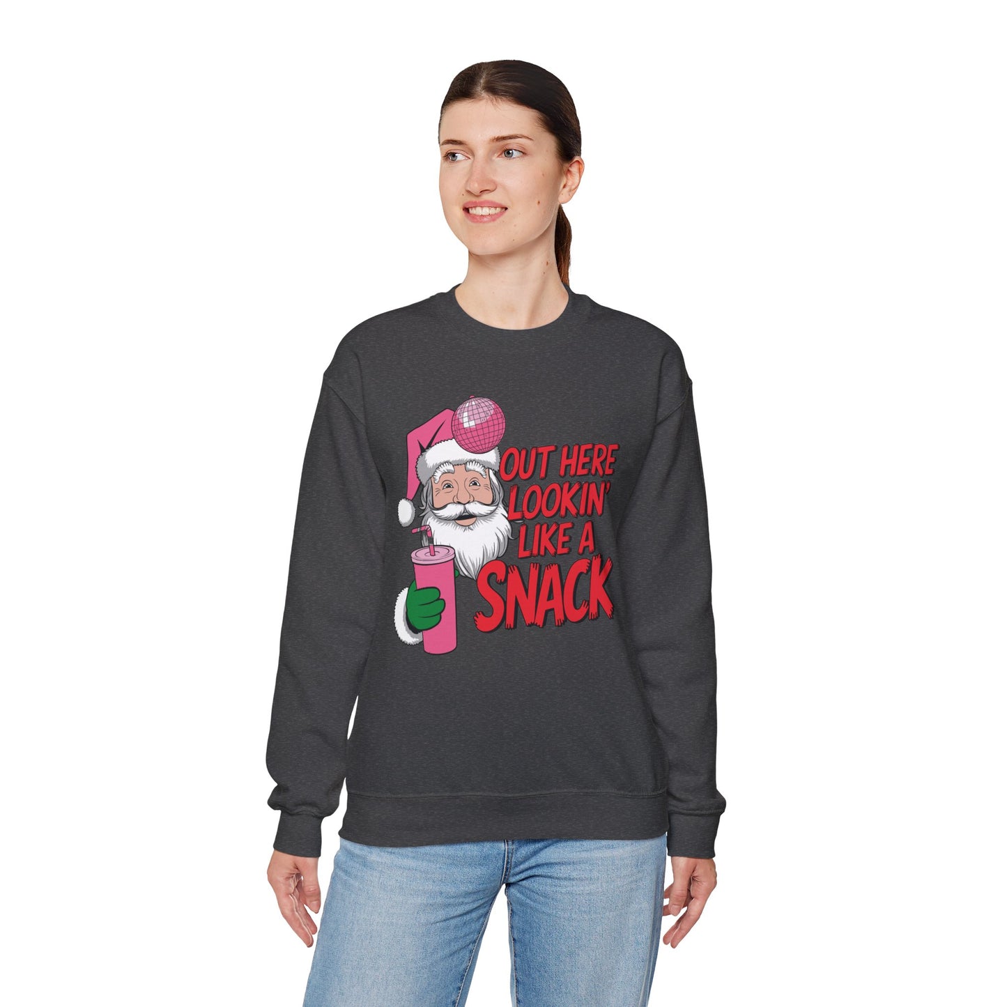 Festive Santa Christmas Sweatshirt - "Out Here Lookin' Like a Snack"