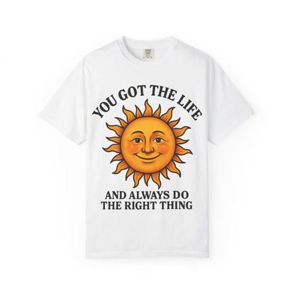 Sunny Vibes T-Shirt, Inspirational Tee for Positive Energy, Gift for Friends, Summer Fashion, Relaxed Lifestyle Wear