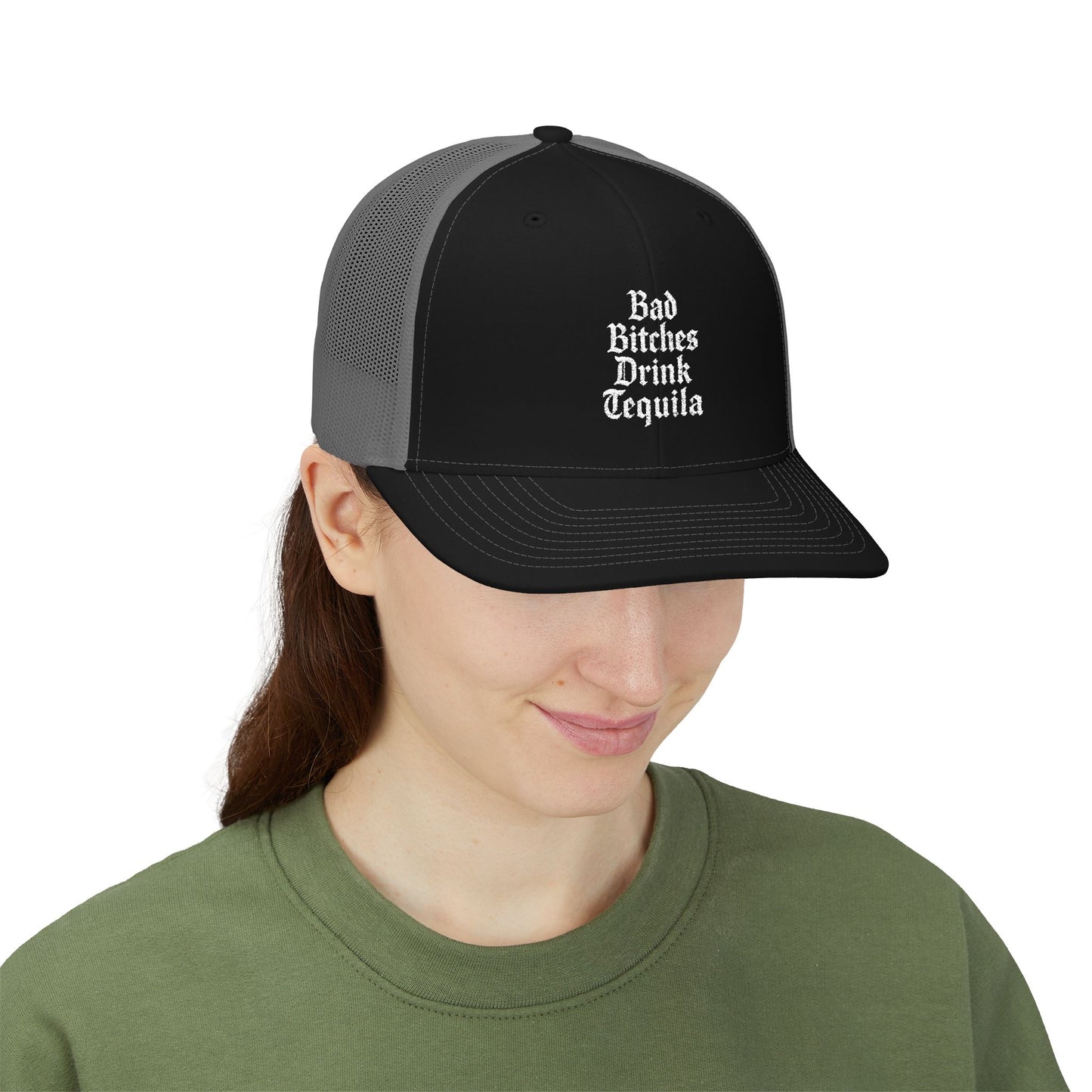 Bad Bitches Drink Tequila Snapback Trucker Cap