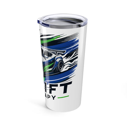 Drift Therapy Tumbler 20oz – Perfect for Car Enthusiasts, Gifts for Him, Race Day, Motivational Travel Mug, Auto Lover's Drinkware