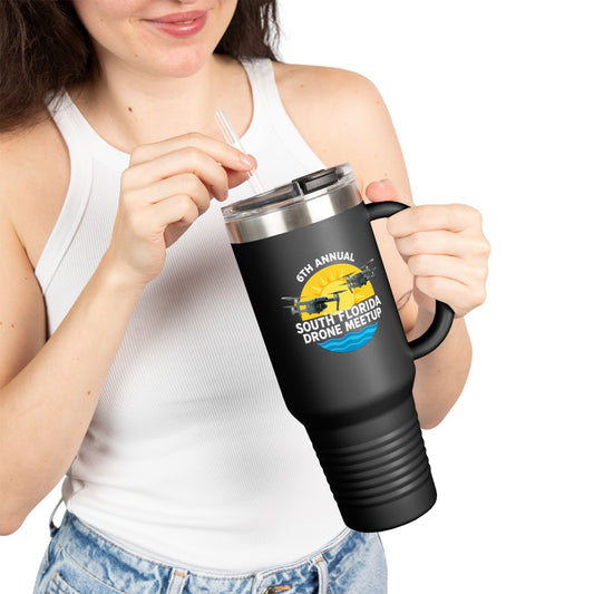 6th Annual South Florida Drone Meetup Insulated Travel Mug, Dark Colored, 40oz