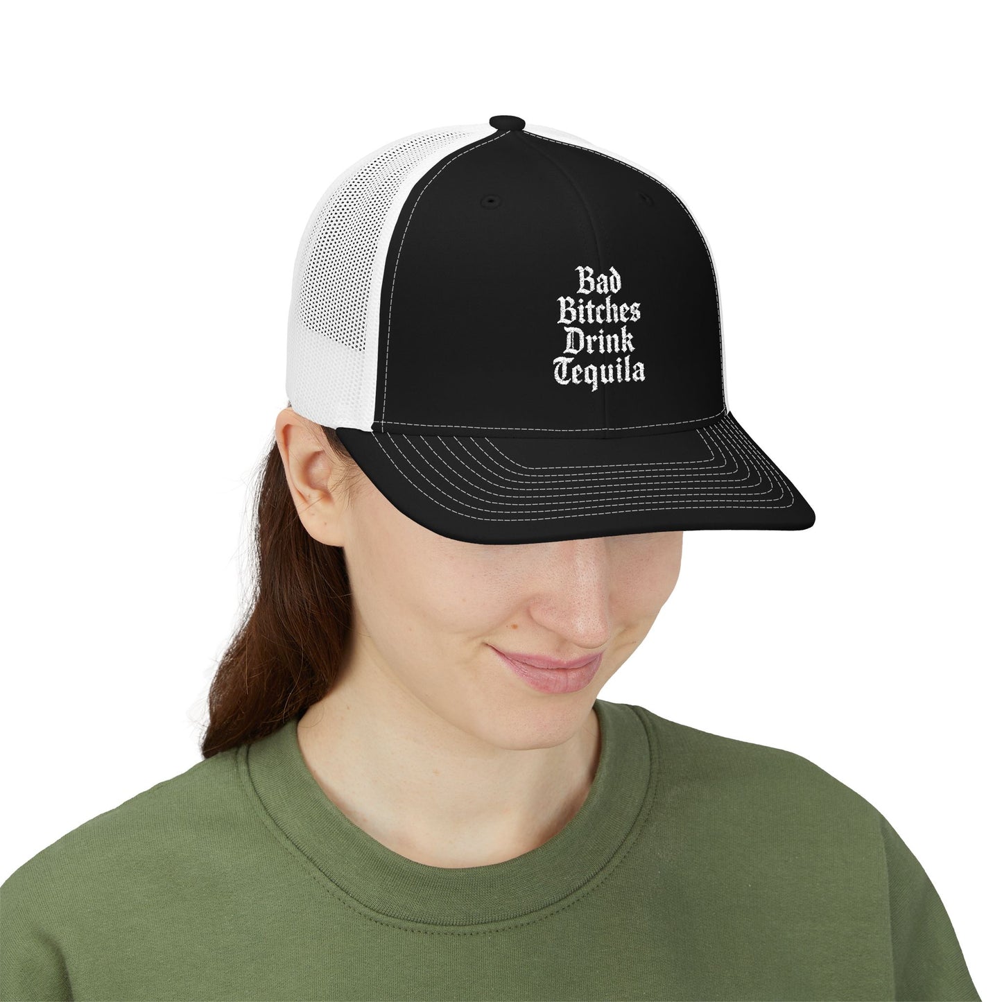 Bad Bitches Drink Tequila Snapback Trucker Cap