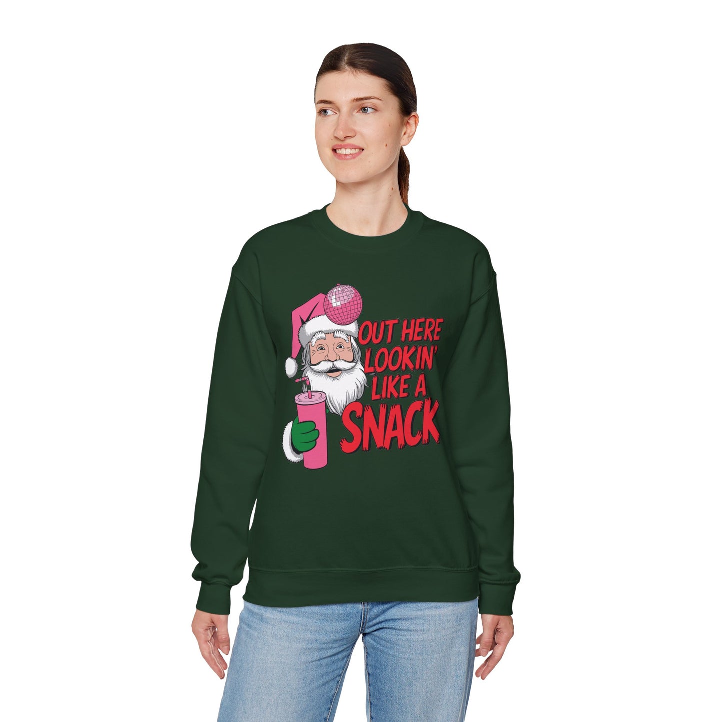 Festive Santa Christmas Sweatshirt - "Out Here Lookin' Like a Snack"