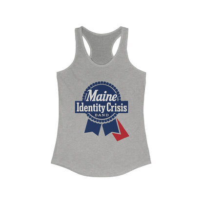 Identity Crisis Women's Racerback Tank Pabst Blue Ribbon Edition