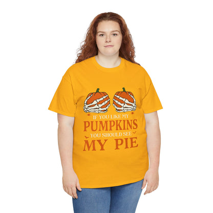 Funny Pumpkin Pie Tee, Halloween Shirt, Fall Fashion, Unisex Graphic Tee, Gift for Thanksgiving, Autumn Apparel