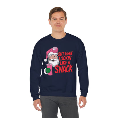 Festive Santa Christmas Sweatshirt - "Out Here Lookin' Like a Snack"