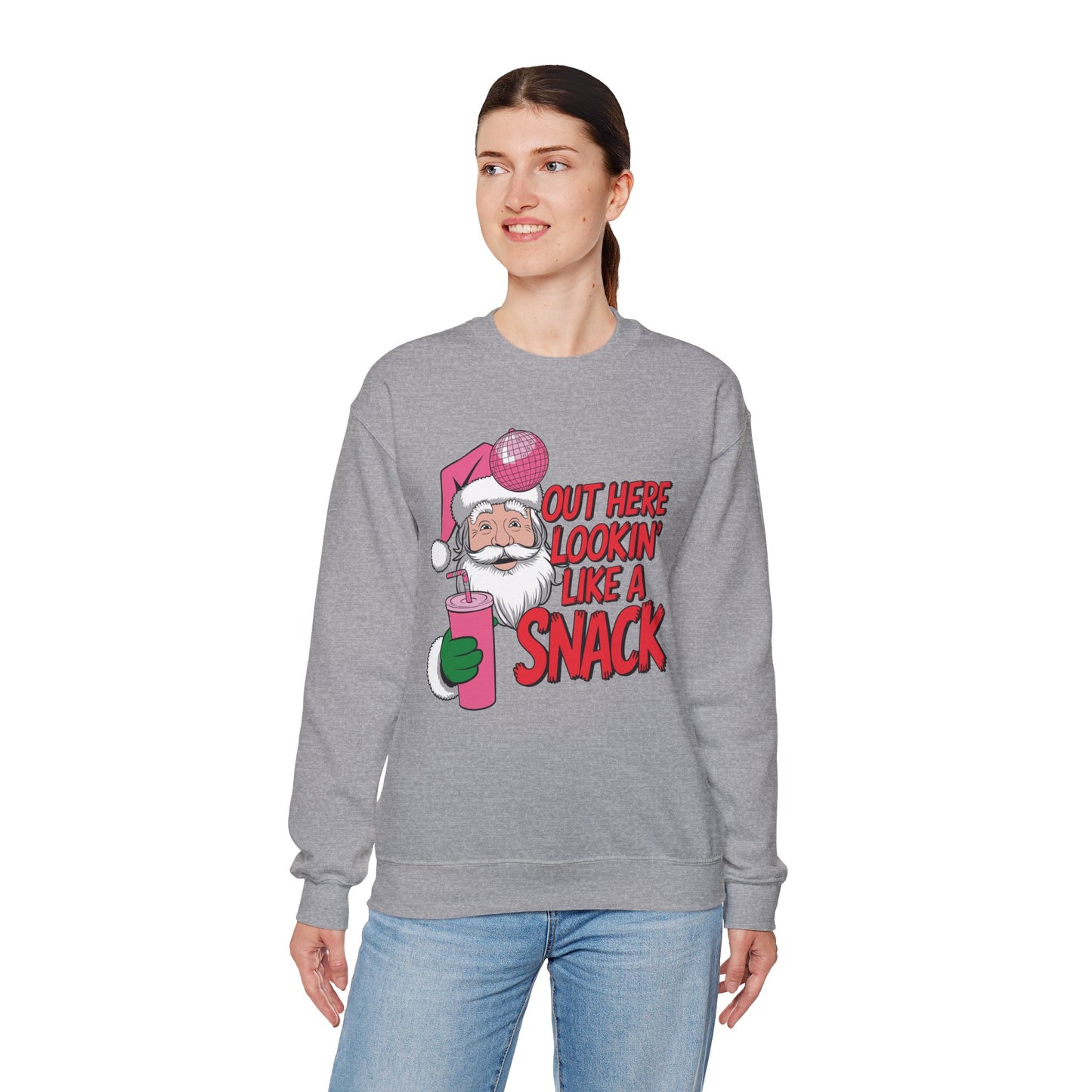 Festive Santa Christmas Sweatshirt - "Out Here Lookin' Like a Snack"