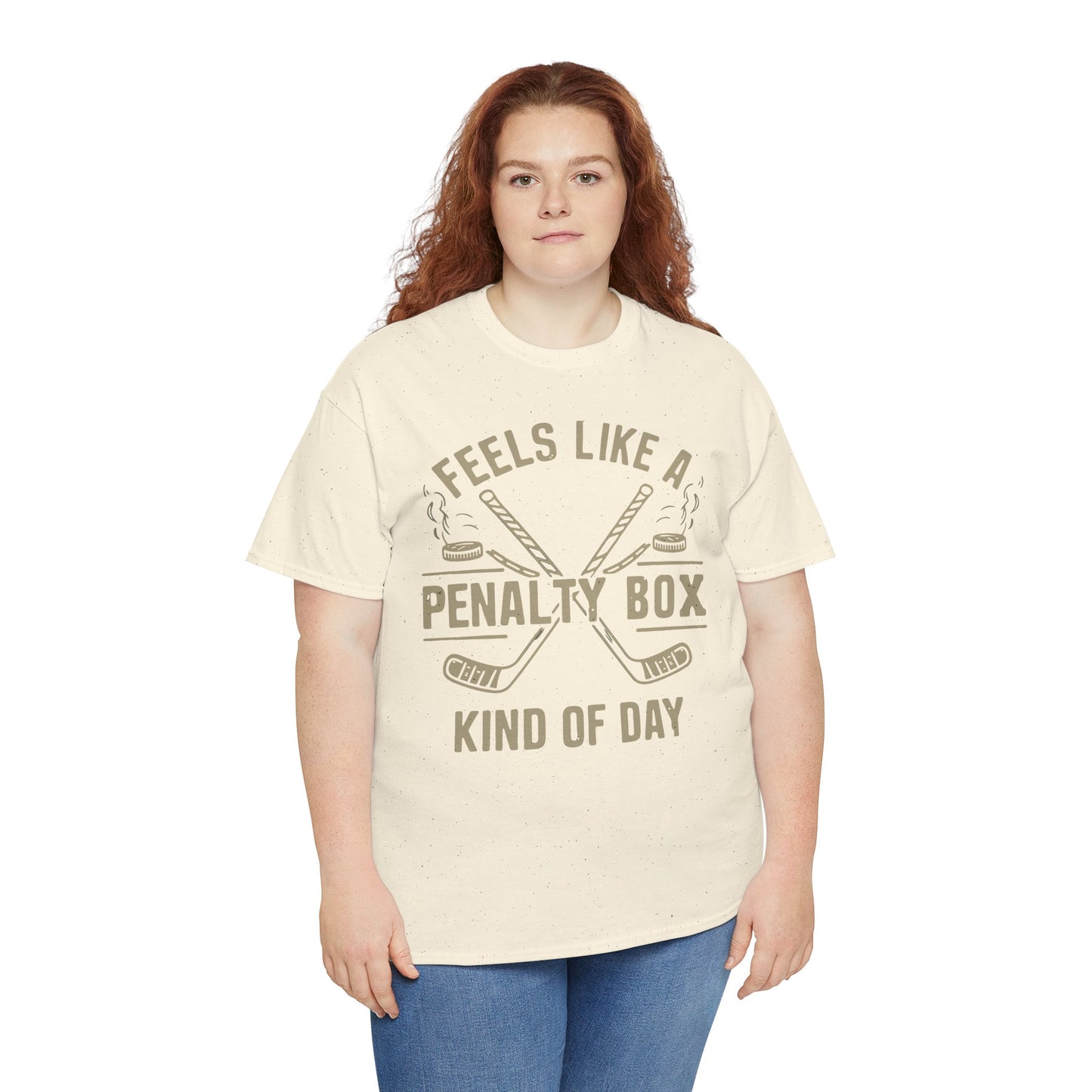 Penalty Box Unisex Heavy Cotton Tee, Funny T-Shirt, Hockey Fan Gift, Sports Apparel, Casual Wear, Game Day Clothing